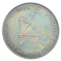 Német Demokratikus Köztársaság 1968. Max von Pettenkofer kétoldalas ezüstözött fém emlékérem (40mm) T:1- GDR 1968. Max von Pettenkofer two-sided silver-plated commemorative medallion (40mm) C:AU
