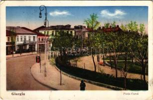 1934 Giurgiu, Gyurgyevó, Gyurgyó; Piata Carol / square, Bere Luther, Unirea, shops (tear)