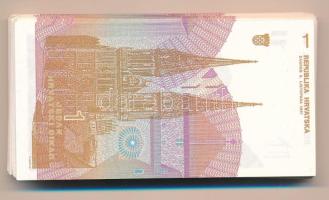 Horvátország 1991. 1D (100x) közte sorszámkövetők T:I,I- Croatia 1991. 1 Dinar (100x) with consecuti...