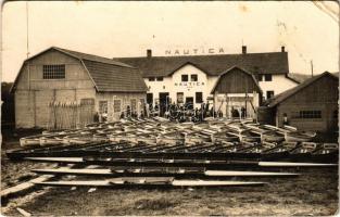 1940 Szászrégen, Reghin; Nautica S.A.R. csónakgyár / boat factory. photo (EK)