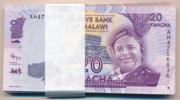 Malawi 2012. 20K (64x) sorszámkövetők, kötegelővel T:I Malawi 2012. 20 Kwacha (64x) consecutive serials with currency strap C:UNC Krause P#57