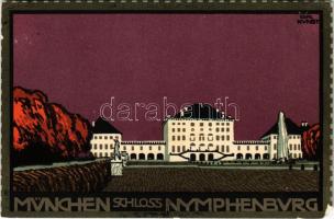 München, Munich; Schloss Nymphenburg / castle. litho s: Carl Kunst (Rb)