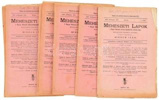 1913 Méhészeti Lapok. XIV. évf. 1, 3-12. sz. Majdnem teljes évfolyam. Szerk.: Binder Iván. A számok kb. felének a borítója foltos.