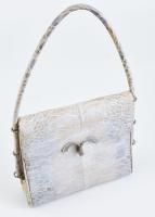 Teknősbéka-bőr női táska cca 1970. Jó állapotban, festve. 24x22 cm