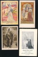 10 db vegyes szentkép Szent István királyról és más Árpád-házi szentekről, közte litho