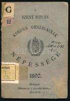 1890 A Szent-István Korona Országainak népessége a területek, épületek és háziállatok kimutatásával. Az 1890-ben végrehajtott népszámlálás eredményei s egyéb hivatalos adatok alapján. Szerk.: Jekelfalussy József. Bp., 1892, Athenaeum, 47 p. Kiadói papírkötés, foltos, volt könyvtári példány. Ritka!