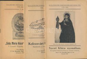 1945-1957 Kolozsvári ferencesek, 3 füzet: Szűz Mária háza, betekintés a kolostor életébe, Szent Klára nyomában