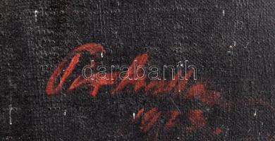 Pirhalla Nándor (1884-?): Virágcsendélet. Olaj, vászon, jelzett, sérült, 79×59 cm