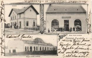 Facsád wtih railwaystation, hotel and shop