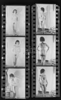 cca 1960-1970 Amatőr női akt negatívok, 6 db kisfilm kocka