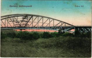 1917 Gyékényes, Dráva híd. Pranger Károly kiadása