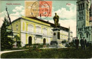 1910 Pécs, Püspöki rezidencia, szobor, csendőr. TCV card, Schart Róbertné kiadása (EK)
