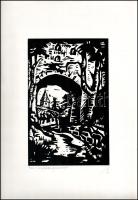 Illi, Franz (1932- ):4 db linómetszet: Brassói Fekete-templom, Katalin torony, Régi tanácsház, Város...