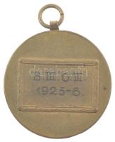 1926. "Magyar Labdarúgók Szövetsége (MLSZ)" kétoldalas bronz díjérem füllel, hátoldalán &q...