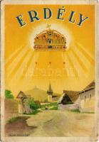 Erdélyi részek visszacsatolásának emlékére. Megjöttünk testvérek! Hozzuk a szívünket, de ha kell, Erdélyért adjuk a vérünket! / entry of the Hungarian troops to Transylvania, irredenta propaganda s: Németh N. (fa)