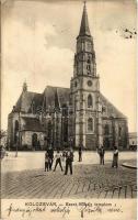 1912 Kolozsvár, Cluj; Szent Mihály templom. Ludasi dohány tőzsde kiadása / church (EK)