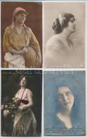 4 db RÉGI zsáner képeslap hölgyekkel / 4 pre-1915 lady postcards