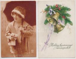 6 db RÉGI karácsonyi üdvözlő képeslap / 6 pre-1945 Christmas greeting postcards