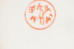 Japán szendvicses készlet, hat személyes, kézzel festett jelzett, kis csorbákkal