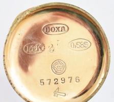 14k arany (Au) Doxa női karóra arany szíjjal, Tisztításra szoruló szerkezet, jelzett, br 11,9 g