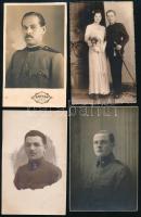 cca 1900-1945 Katonaportrék, 8 db, vegyes méretben