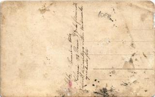 1913 Kolozsvár, Cluj; társaság automobillal télen / people with automobile in winter. photo (b)