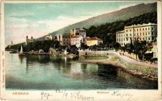 1907 Abbazia, Opatija; Südstrand / beach (Rb)