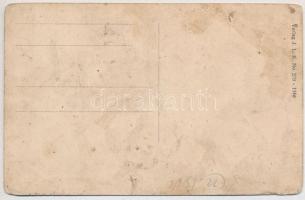 Cs. és kir. vasúti és távirati ezred által épített vasúti híd, terhelési próbája gőzmozdonnyal / K.u...