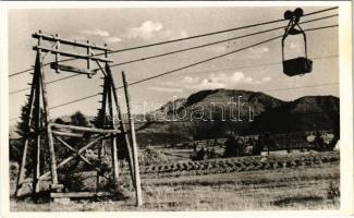 Borsa (Máramarosi Kárpátok), kilátás a Horthy Miklós csúcs felé, sodronykötél-pálya / mountain, industrial ropeway