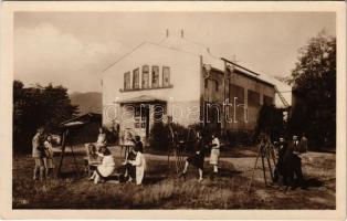 Nagybánya, Baia Mare; Festőiskola, festők alkotás közben / Scoala de pictura / art school, painters painting