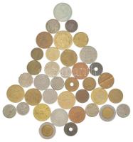 38db-os vegyes zseton és nagyrészt külföldi érmetétel, T:2-3 38 pcs mixed token and coin lot C:XF-F