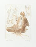 Almásy László (1926-): Hátakt. Rézkarc, papír, jelzett, művészpéldány E.A. számozással, 19,5×14,5 cm