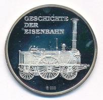 Németország 1996. "A vasút története - Glacier Express" kétoldalas jelzett Ag emlékérem ta...