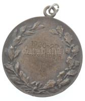 1927. "Budapesti Labdarúgók Alszövetsége" kétoldalas, ezüstözött bronz díjérem, hátoldalán...