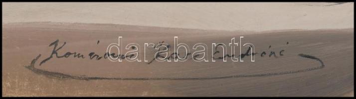 Komáromi Kacz Endréné (1883-1954): Csendélet rózsákkal és gyümölcsökkel. Gouache, papír, jelzett. 24...