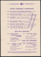 cca 1930-1940 Orchestrola hanglemez árjegyzék a Wagner hangszeráruház pecsétjével