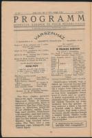 1923 Programm, művészeti hetilap, műsorújság 4. száma színház és moziműsorral, 24p