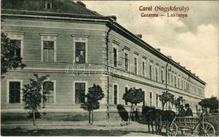 Nagykároly, Carei; Cazarma / Laktanya / military barracks + "1940 Kolozsvár visszatért" So. Stpl.