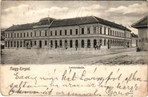 1908 Nagyenyed, Aiud; Leányiskola, Fesztinger Dávid üzlete. Winkler János kiadása / girl school, shop (EB)
