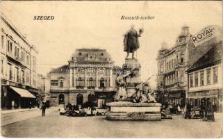 1924 Szeged, Kossuth szobor, Royal nagyszálloda, Európa szálloda, piac, Wagner, Grosz üzlete (Rb)