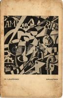 Graafika. Eesti Kunstnikkude Rühma väljaanne nr. 2. / Estonian cubist, constructivist art postcard s: M. Laarman (EM)