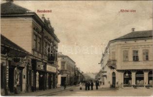 1912 Kecskemét, Kőrösi utca, Fleischer Kálmán, Kovács Jenő, Dr. Király Károly üzlete, drogéria (gyógyszertár)