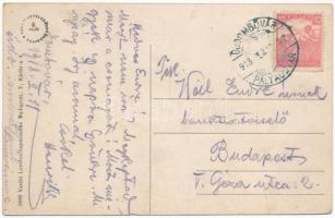 1918 Dombóvár, Tüske, lovas hintó. Vasúti levelezőlapárusítás 9880. (fa)