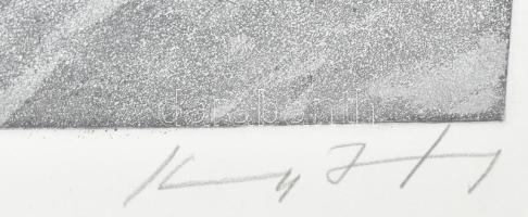 Kass János (1927-2010): Hamlet. Rézkarc, papír, jelzett, számozott (95/100). Üvegezett fa keretben. ...