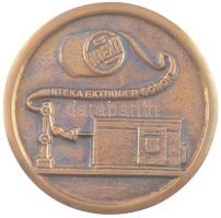 DN Hiteka Extruder sorok Csepel Vas és Fémművek Híradástechnikai Gépgyár kétoldalas öntött bronz emlékplakettje eredeti dobozban (86mm) T:1
