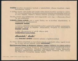 1933 Meghívó a Phöbus Villamos Műveinek karácsonyi kiállítására