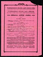 1913 dicsőszentmártoni műsoros estély hirdetménye, jobb felső sarkában szöveget nem érintő hiánnyal, hajtásnyomokkal, 31,5x23,5 cm