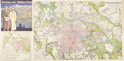 1935 Breslau und Schlesiens Berge (Plan von Breslau) térkép, 1:27 000, 40×81 cm