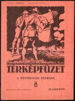 1925 Térképfüzet a népiskolások számára, M. Kir. Honvéd Térképészeti Intézet, 12p