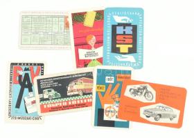 7 db klf reklám kártyanaptár az 1960-as évekből